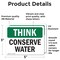 Signmission Conserve Water, 5 in W x Rectangle, Vinyl Decal OS-2PACK-TS-D-35-L-11821 - alternate 3